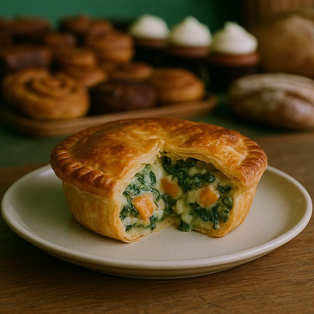 Kumara & Spinach Pie.